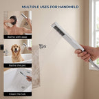 Chrome Modern Solid Brass Freestanding Tub Filler Faucet with Hand Shower