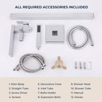 Chrome Modern Solid Brass Freestanding Tub Filler Faucet with Hand Shower