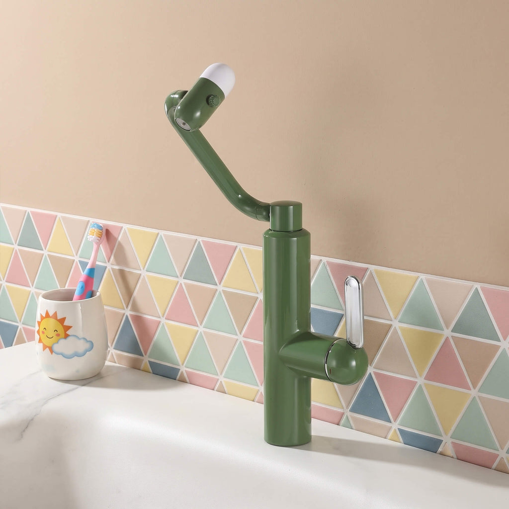 Single-Hole Pull-Out Bathroom Faucet with 360° Bionic Arm and 4 Spray Modes