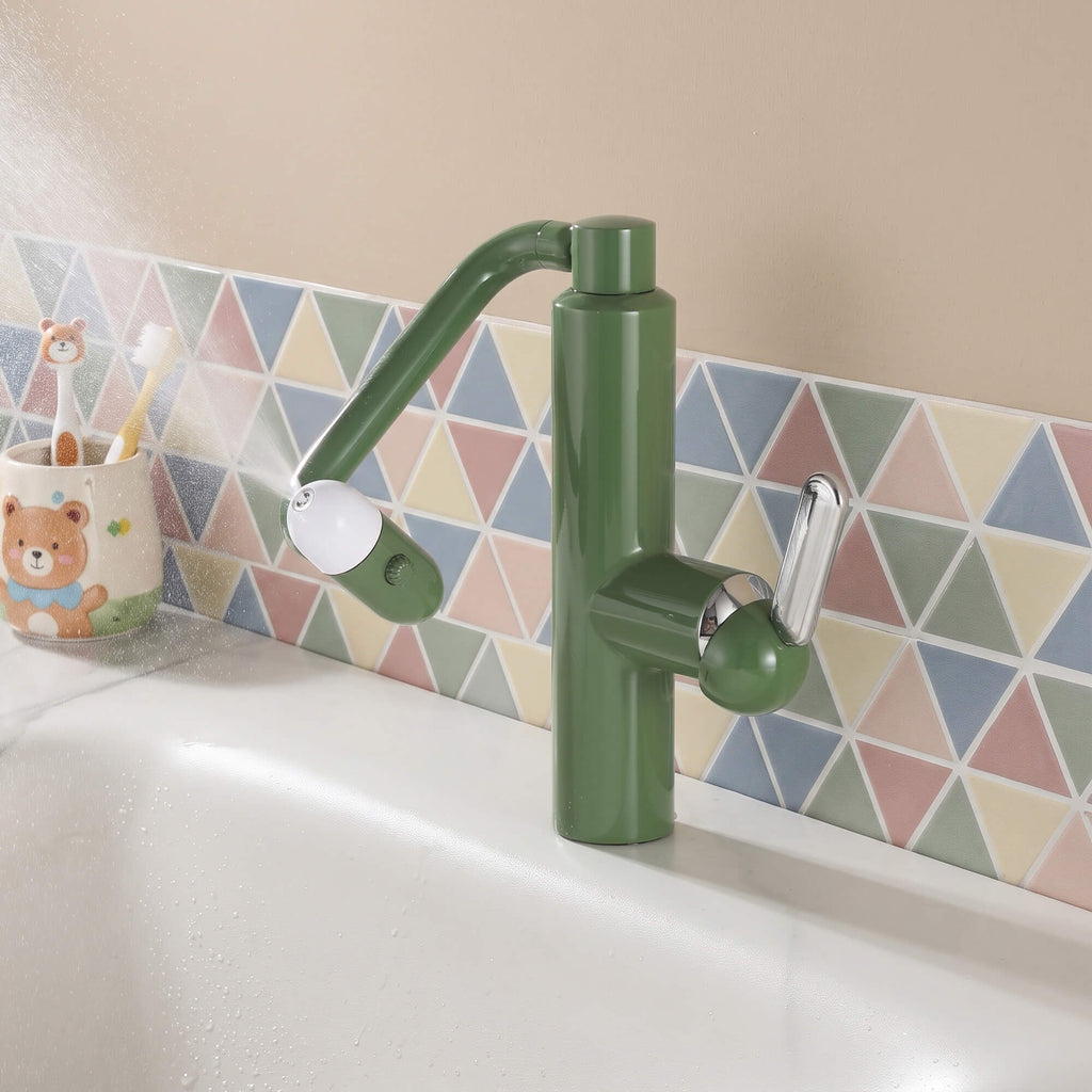 Single-Hole Pull-Out Bathroom Faucet with 360° Bionic Arm and 4 Spray Modes