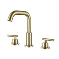Brass 180° Swivel Gooseneck Spout Widespread Bathroom Faucet with Dual Handles