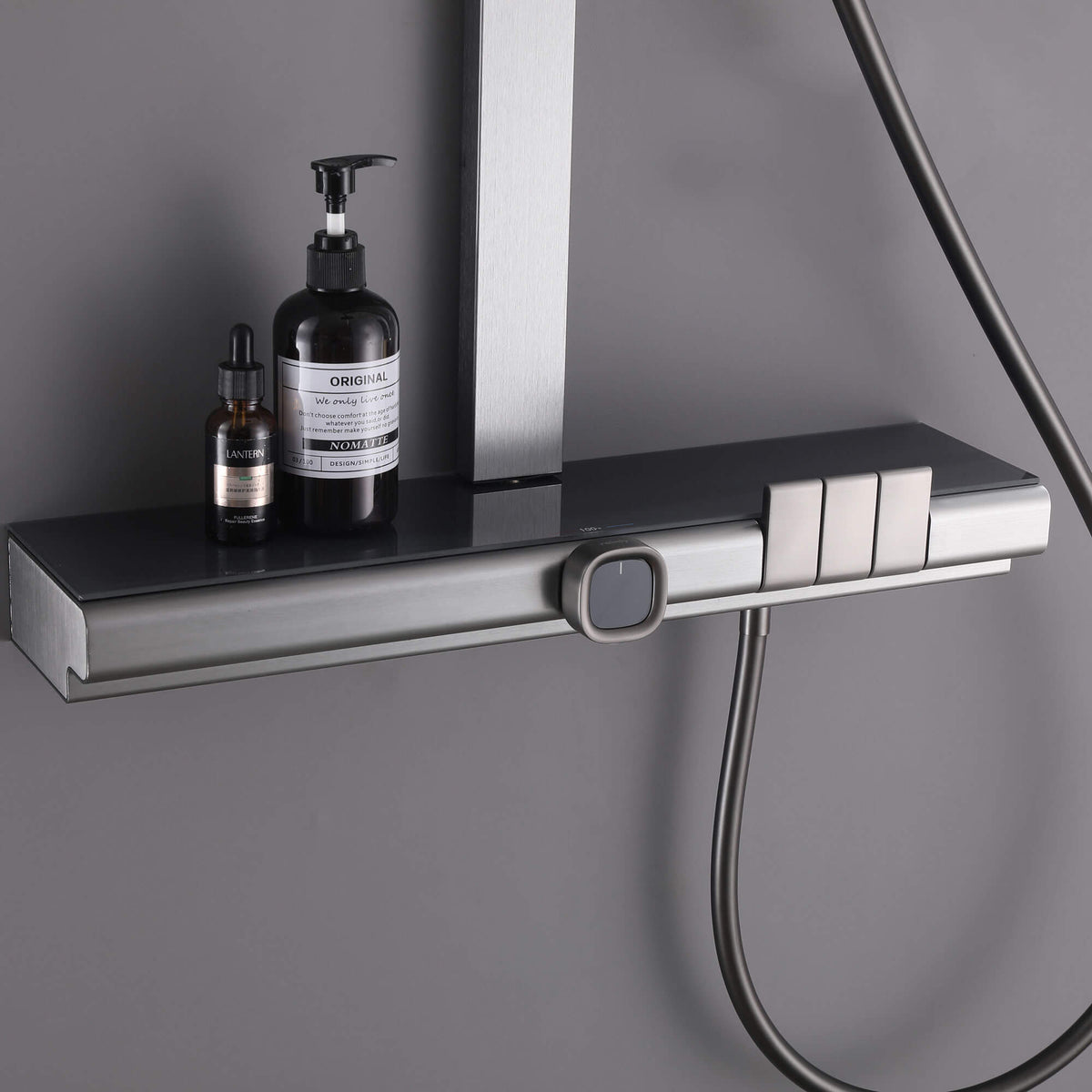 Thermostatic Dual-Head Shower System with Overhead Rain and 3-Functions Handheld Spray