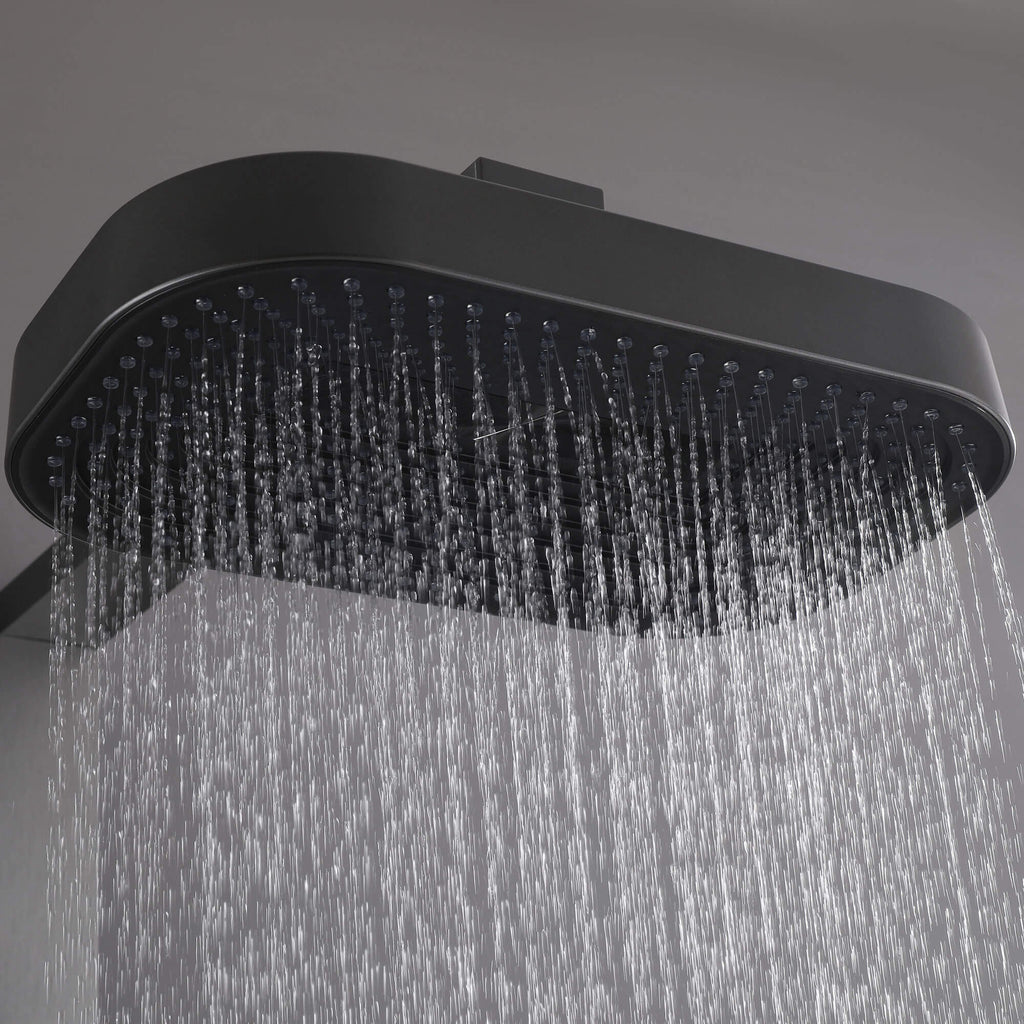 Thermostatic Dual-Head Shower System with Overhead Rain and 3-Functions Handheld Spray