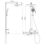 Thermostatic Dual-Head Shower System with Overhead Rain and 3-Functions Handheld Spray