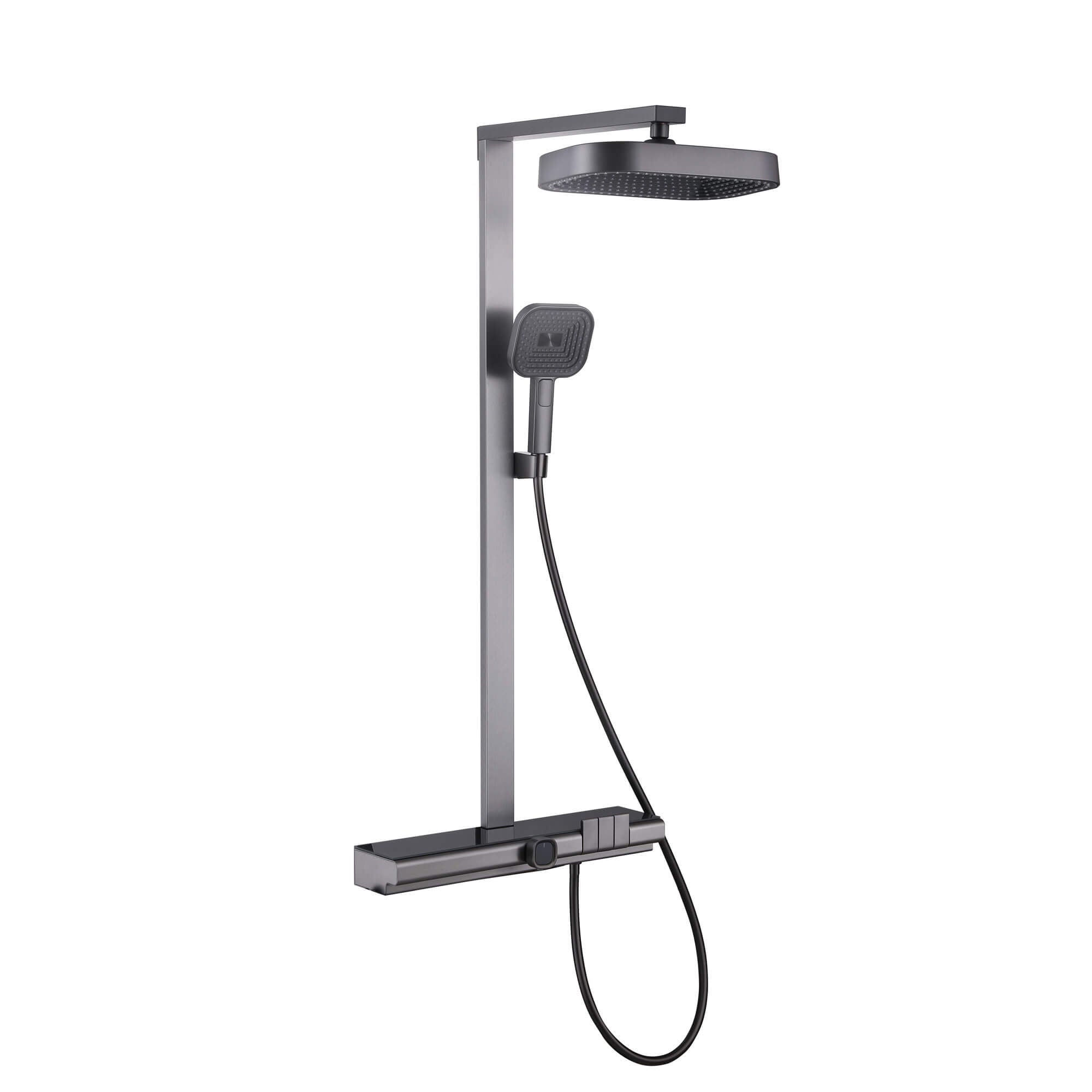 Thermostatic Dual-Head Shower System with Overhead Rain and 3-Functions Handheld Spray