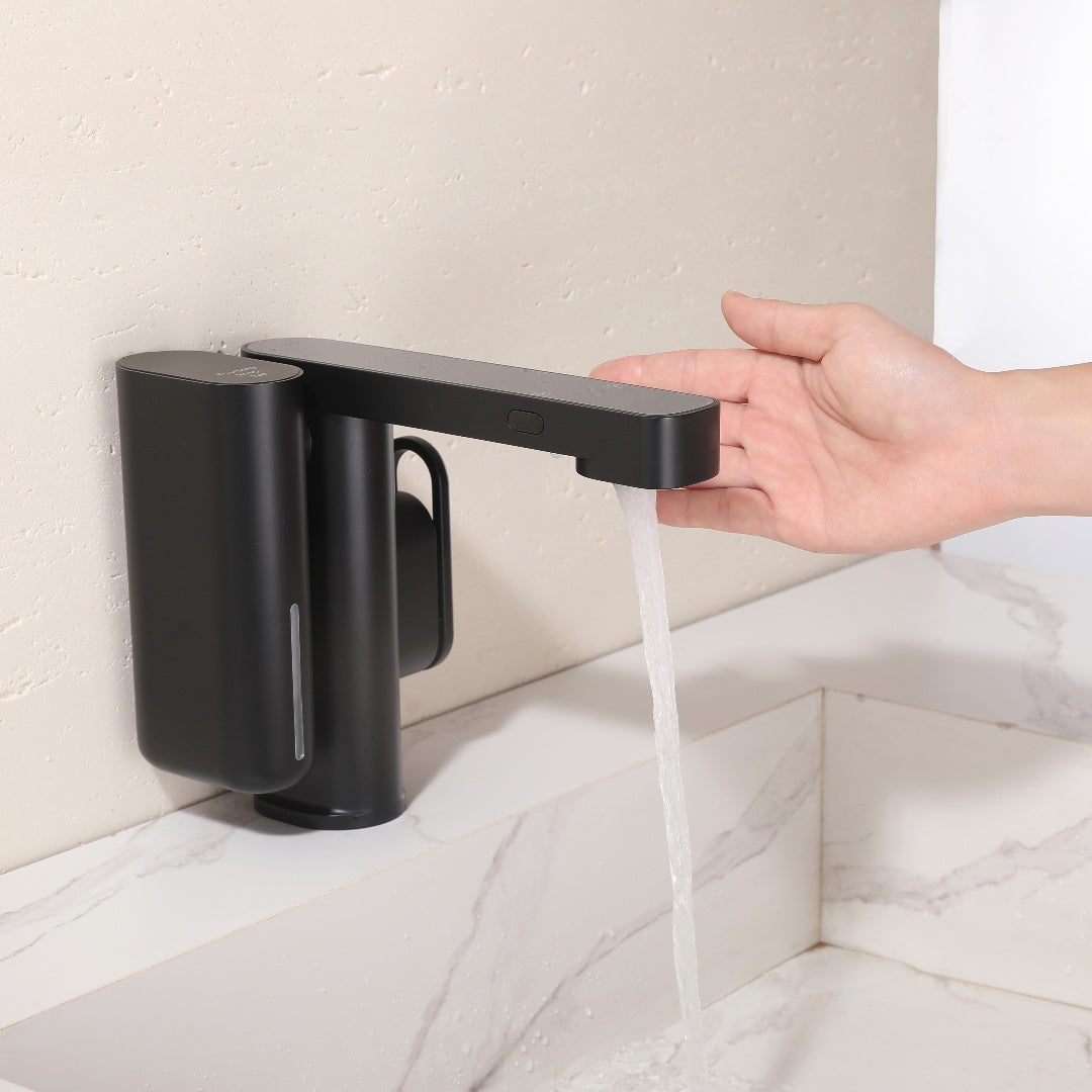 Smart Bathroom Faucet with Digital Display and Automatic Sensor Soap Dispenser