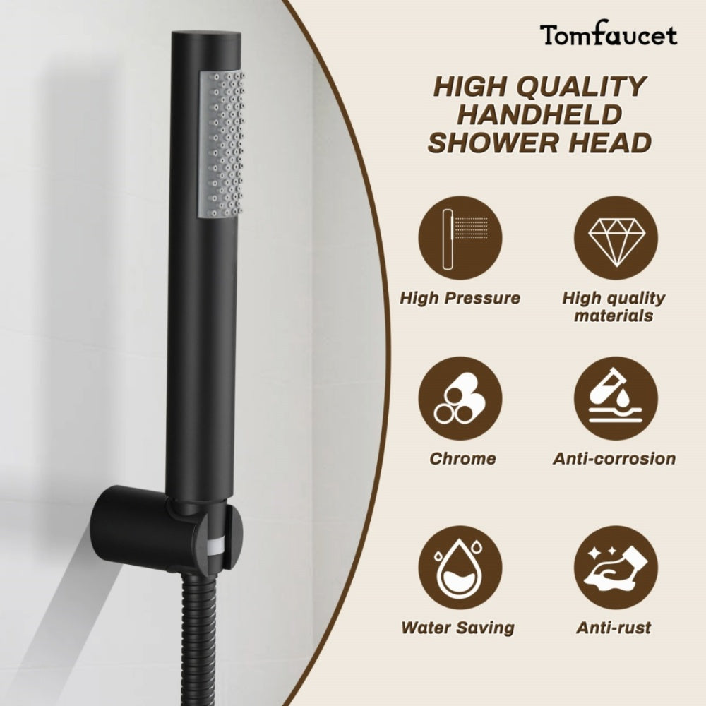 High-Pressure Round Handheld Showerhead With Wall-Mounted Base TF00H2