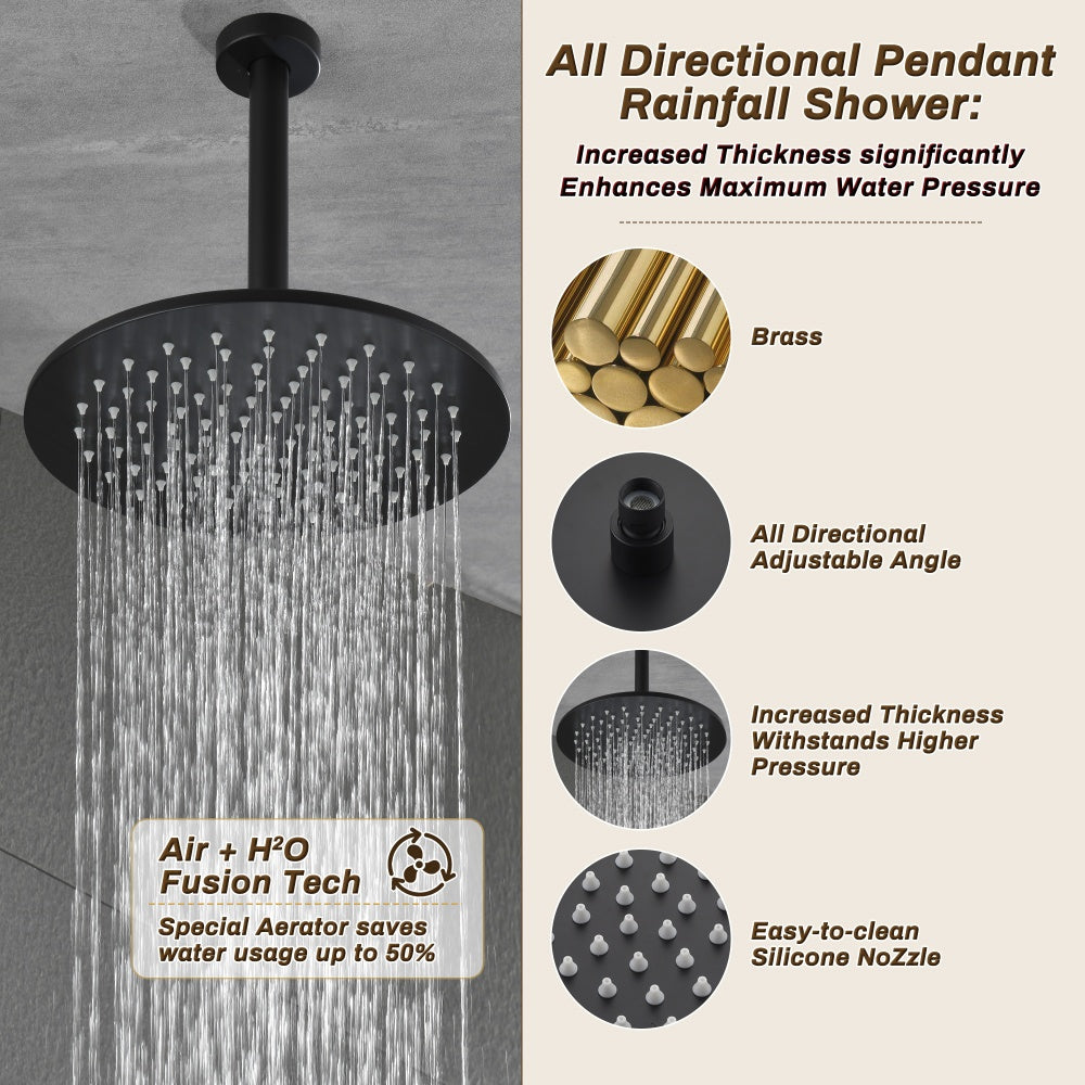 Push-Button Switch Shower Faucet Set With 2-In-1 Handheld Showerhead TF00S1