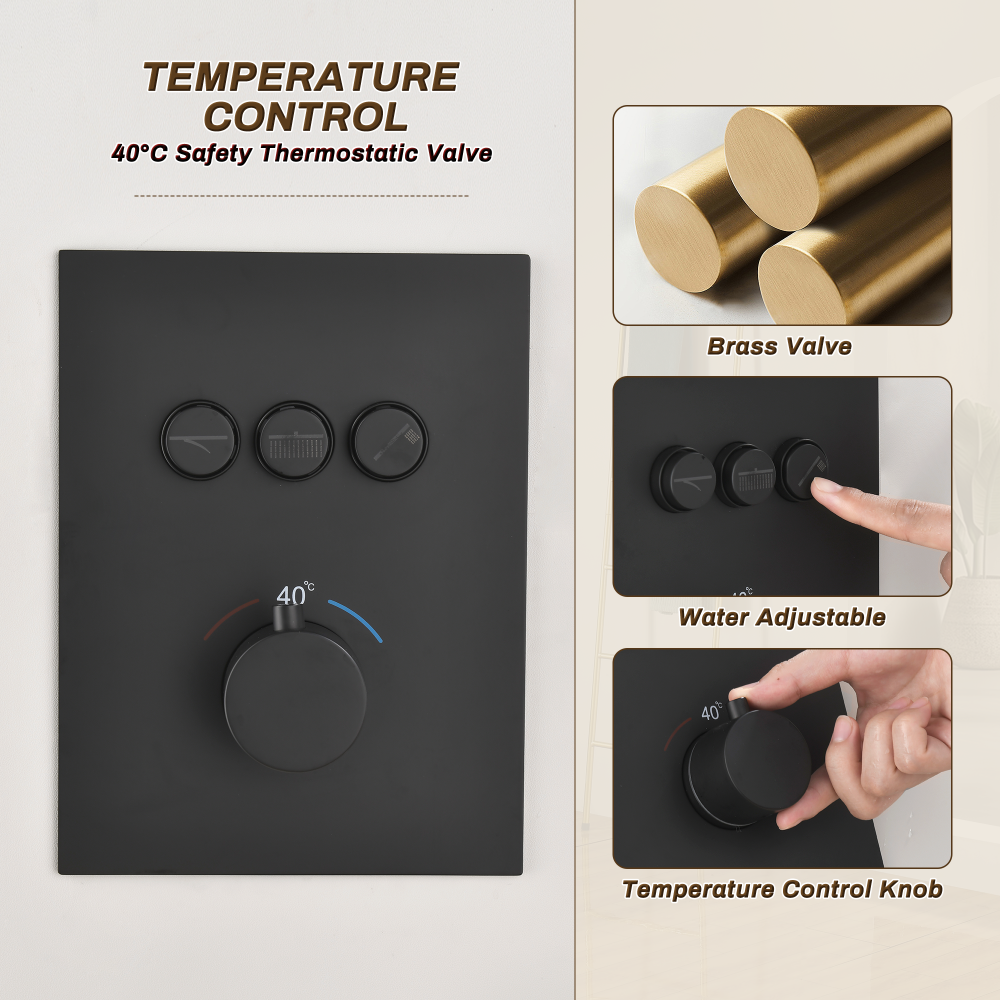 Thermostatic Shower Systems Wall Mounted Rain Shower Systems ‎TF00S2