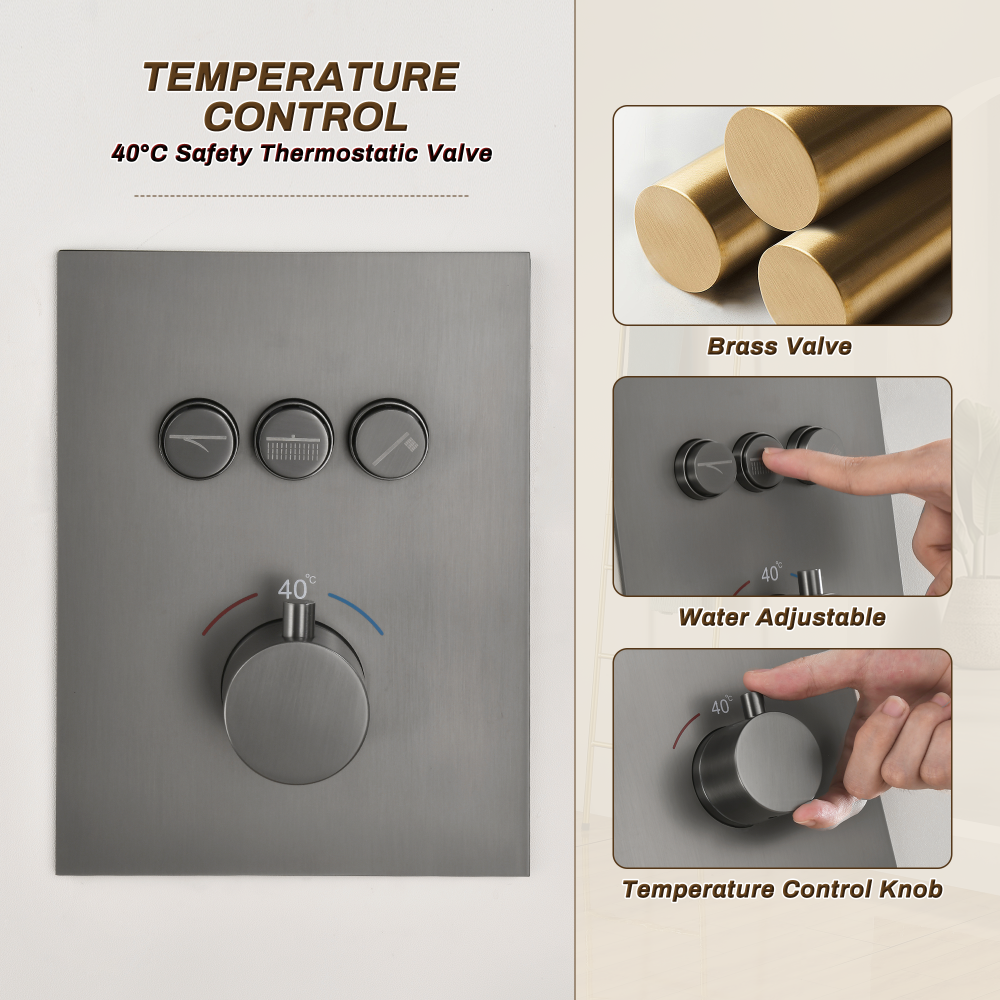 Thermostatic Shower Systems Wall Mounted Rain Shower Systems ‎TF00S2