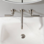 Wall-Mounted Bathroom Faucet with Drain Assembly Solid Brass 3-Piece Set