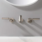 Wall-Mounted Bathroom Faucet with Drain Assembly Solid Brass 3-Piece Set