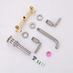 Wall-Mounted Bathroom Faucet with Drain Assembly Solid Brass 3-Piece Set