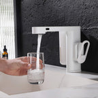 Touchless Smart Soap & Water Sensor Basin Faucet with Integrated Digital Temperature Screen