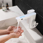 Touchless Smart Soap & Water Sensor Basin Faucet with Integrated Digital Temperature Screen