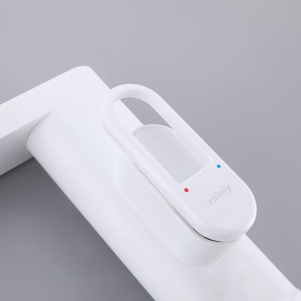 Touchless Smart Soap & Water Sensor Basin Faucet with Integrated Digital Temperature Screen