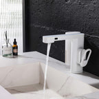 Touchless Smart Soap & Water Sensor Basin Faucet with Integrated Digital Temperature Screen